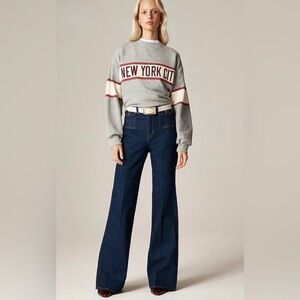 J. Crew Dark Blue FLARE HIGH RISE
SEMI-STRETCH JEANS read